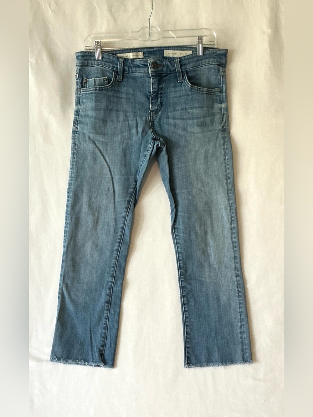 Anthropologie Pilcro Parallel Straight Leg Jeans Women’s Sz30 Mid Rise Raw Hem